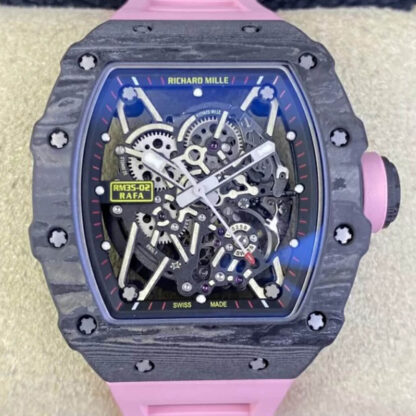 Richard Mille RM35-02 Pink Rubber Strap T+ Factory | UK Replica - 1:1 best edition replica watches store, high quality fake watches
